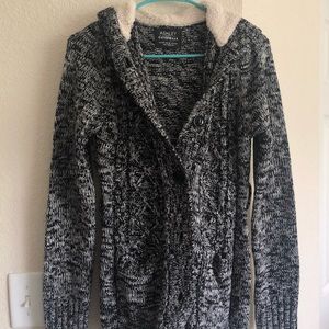 Cardigan with Fleece Hood
